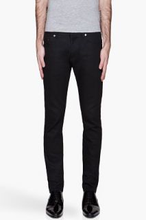 Saint Laurent Black Raw Denim 15.5cm Slim Jeans for men