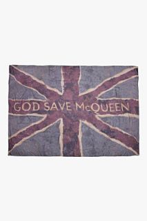 Alexander McQueen God Save Mcqueen Scarf for men