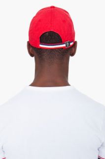 Moncler Red Logo Baseball Cap for men