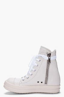 Rick Owens High top Milk White Sneakers for women