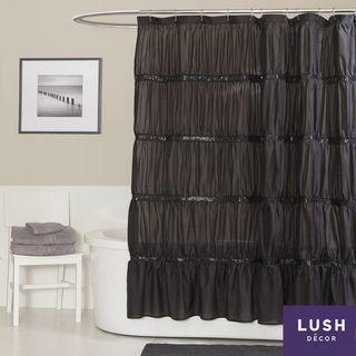 Lush Decor Twinkle Black Shower Curtain
