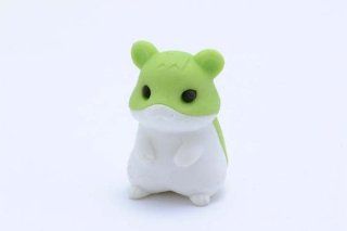 Green & White Hamster Japanese Eraser. Volume 2. 2 Pack