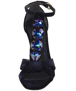 Miu Miu Blue Velvet Jewel High Heel Sandals