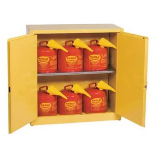 Eagle 1932SC6 Flammable Safety Cabinet, 30 Gal., Yellow