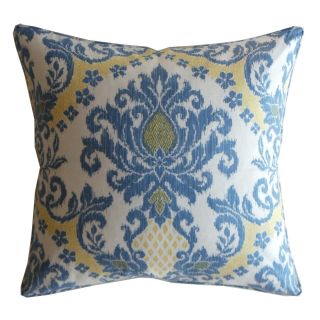 Jiti Pillows Blue Linen Ikat Decorative Pillow