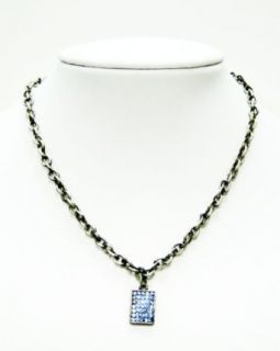 Swarovski Light Sapphire 211 Crystals Plate Necklace with