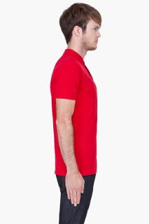 Marc By Marc Jacobs Red Lurex Logo Polo for men