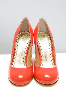 Juicy Couture  Samantha Red Orange Patent Pump for women