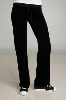 Juicy Couture  Black Wide Leg Velour Drawstring Pants for women