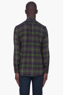 Dsquared2 Olive Plaid Buttondown Shirt for men