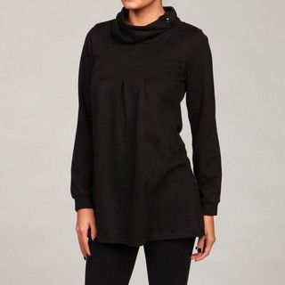 Anama Womens Black Turtleneck Belted Sweater FINAL SALE