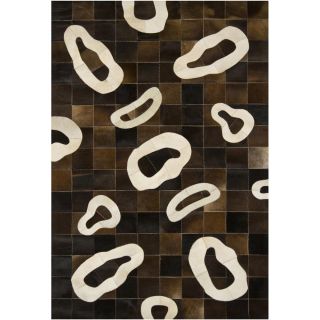 Handmade Mandara Brown Leather Rug (79 x 106) Today $581.99