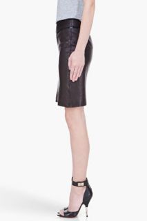 Helmut Lang Black Thin Leather Pencil Skirt for women