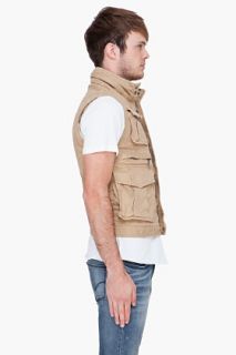 Dsquared2 Beige Hooded Cargo Vest for men