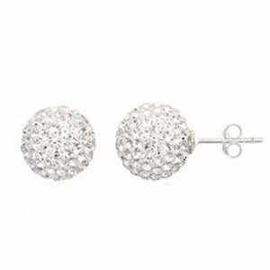 Authentic Diamond Color Crystals Ball Stud Earring