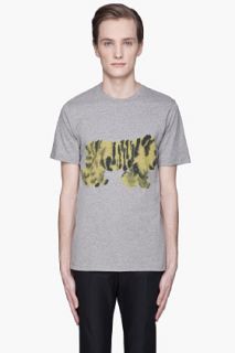 Marni Heather Grey Tiger T shirt for men