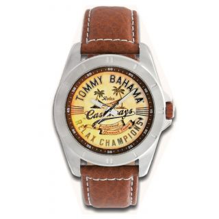 Tommy Bahama Relax Mens Island Hooper Leather Strap Graphic Watch