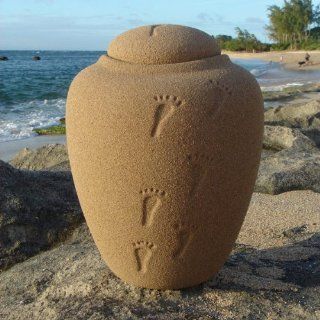 Biodegradable Ocean Footprints in the Sand Cremation Urn