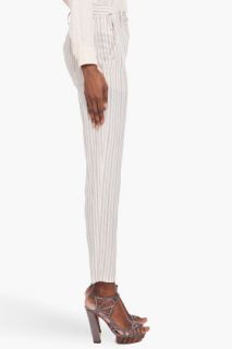 Vanessa Bruno Striped Silk Crepe Trousers for women
