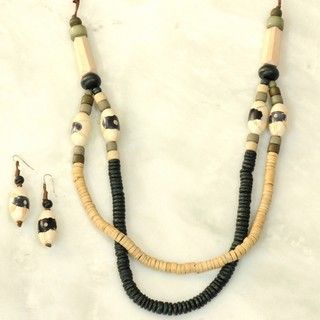 Puca and Shaped Hardwoods 2 layer Jewelry Set (Philippines