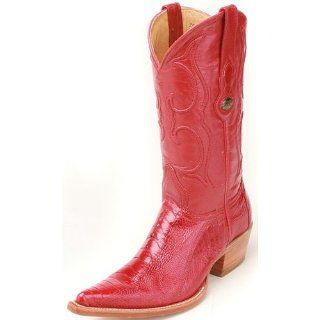 Red Handmade Ostrich Leg Genuine Leather Dress Womens Cowboy Boots