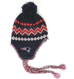 New England Patriots Womens Braided Tassel Beanie Hat