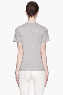 Comme Des Garçons Play  Grey Foil Print T shirt for women