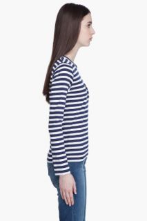 Comme Des Garçons Play  Stripe Logo T shirt for women