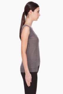 MM6 Maison Martin Margiela Grey Linen Tank Top for women