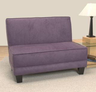 Eggplant Suede Welted Loveseat