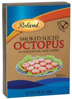 Roland Smoked Sliced Octopus , 3.66 Ounce EZ Open Can (Pack of 10