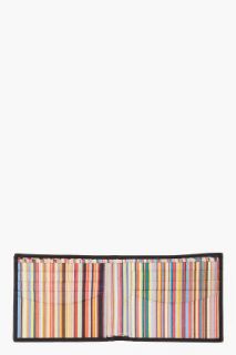 Paul Smith  Black And Stripes Leather Billfold  for men
