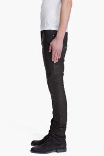 Nudie Jeans Thin Finn Coated Black Jeans for men