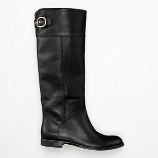 Coach Maely Soft Leather Riding Boots Q1560 Black Shoes