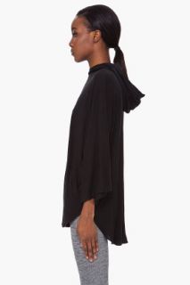 Y 3 Black Hooded Cape Blouse for women