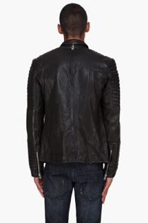 Mackage Black Quilted Mateo Leather Jacket for men