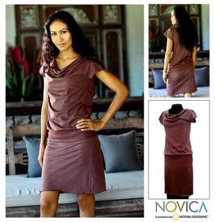 Cotton Casual Chocolate Dress (Indonesia)
