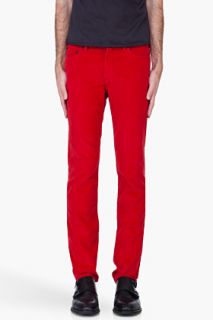 Marc By Marc Jacobs Red Skinny Fine Wale Cords for men