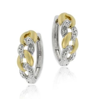 DB Designs Two tone Sterling Silver Diamond Accent Hoop Earrings Today