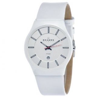 Skagen Unisex 233XLCLW Ceramic Shiny White Dial Watch: Watches: 