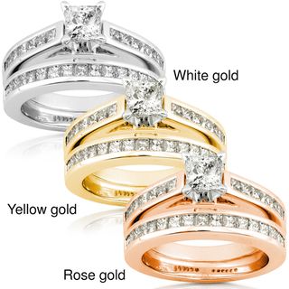 14k Gold 1 3/4ct TDW Princess cut Diamond Bridal Set (H I, I1 I2