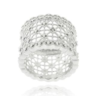 DB Designs Sterling Silver Diamond Accent Lace Design Ring