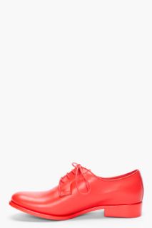 Jil Sander Fiesta Red Flat Derby Shoes for women