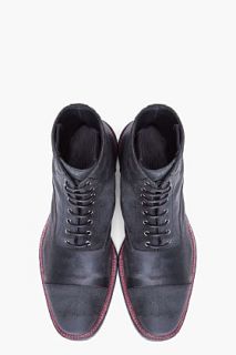Alexander McQueen Black Raw Suede Boots for men