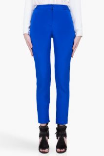 Karolina Zmarlak Blue Stretch Silk Pants for women