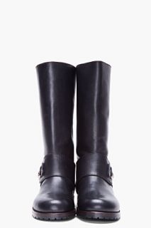 See by Chloé Black Leather Buckle Boots for women