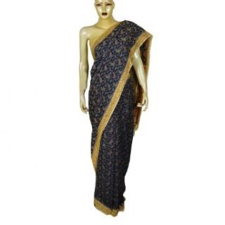 Womens Traditional Clothing Blue and Cream Indian Wedding