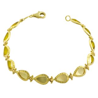 Fremada 14k Yellow Gold Diamond cut Pear shaped Link Bracelet Today: $
