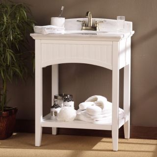 Clairemont White Vanity Sink with Marble Top