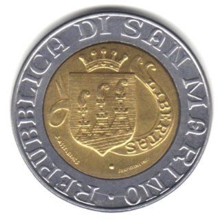 Bi metallic 500 Lira Coin KM#239   Stone Carver 